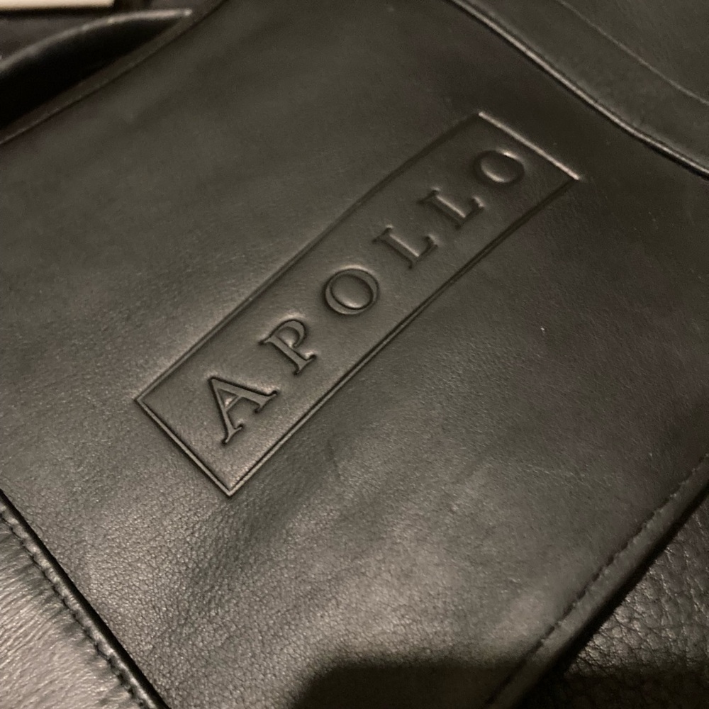 Apollo black leather briefcase/messenger bag - Picture 11 of 14
